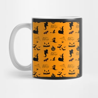 Halloween Pattern on  orange background Mug